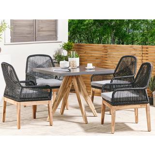 Beliani Set da pranzo per giardino con sedie en Cemento fibrorinforzato Industriale OLBIA  