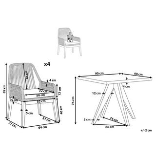 Beliani Gartentisch Set aus Faserzement Industriell OLBIA  