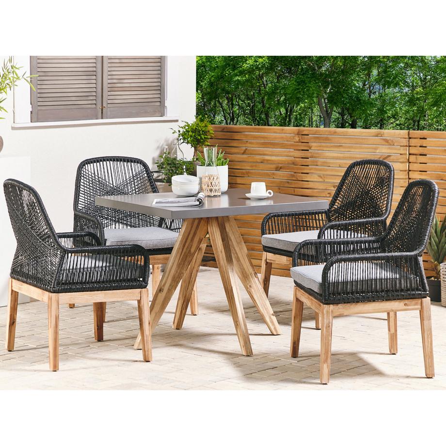 Beliani Gartentisch mit Stühlen aus Faserzement Industriell OLBIA  