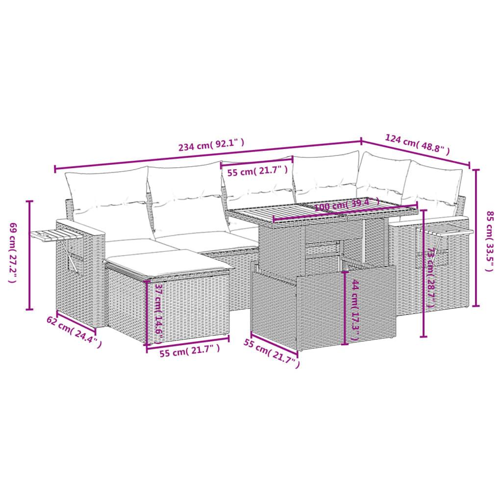 VidaXL Ensemble de canapés de jardin rotin synthétique  