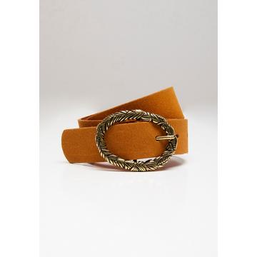 Ceinture boucle fantaisie croûte de cuir aspect suédé