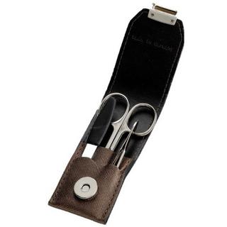 HERBA  Herba.Manikür Set 3-teilig vernickelt im Stecketui, braun 