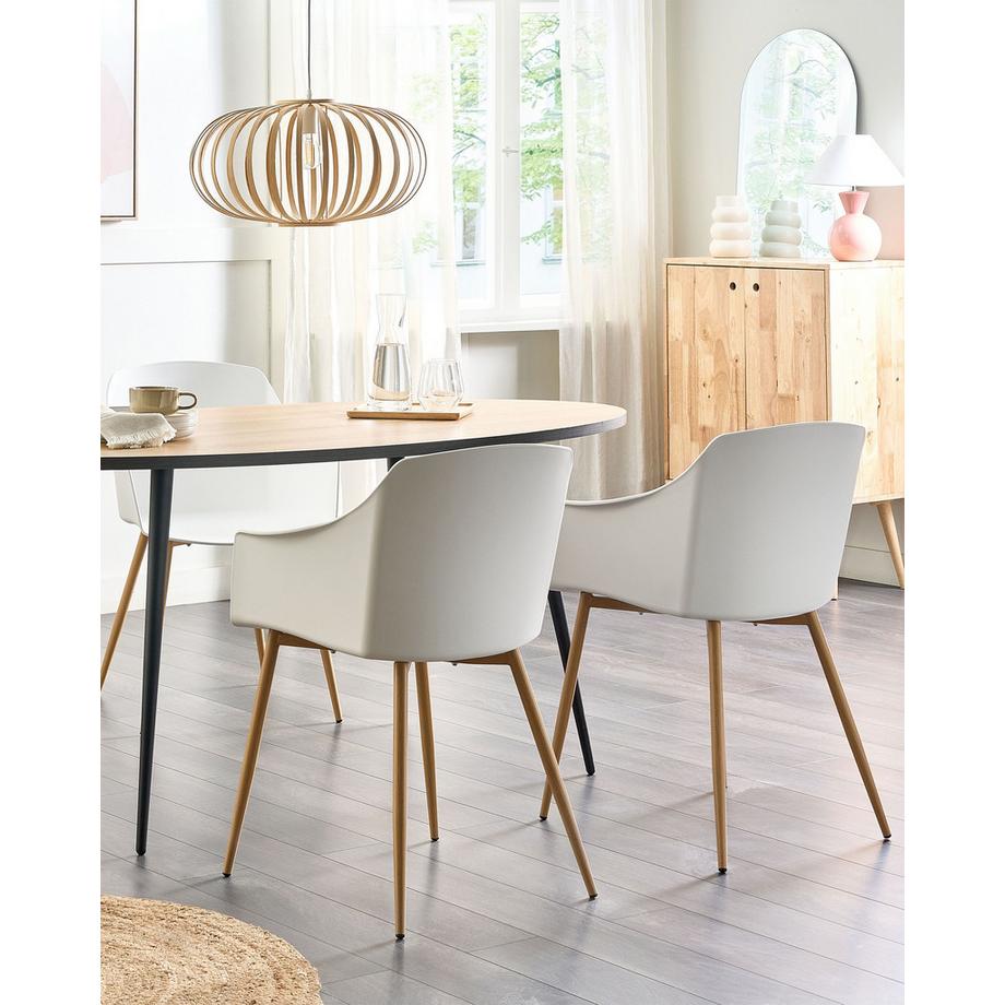 Beliani Lot de 2 chaises de salle à manger en Matière synthétique Scandinave FONDA II  