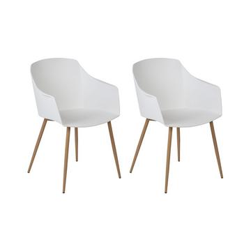 Lot de 2 chaises de salle à manger en Matière synthétique Scandinave FONDA II
