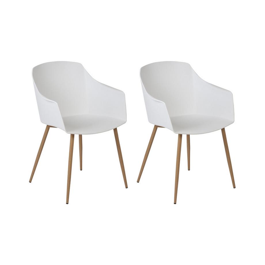 Beliani Lot de 2 chaises de salle à manger en Matière synthétique Scandinave FONDA II  