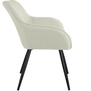 Tectake 4 Chaises Marilyn aspect lin noir  