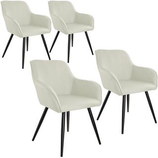 Tectake 4 Chaises Marilyn aspect lin noir  