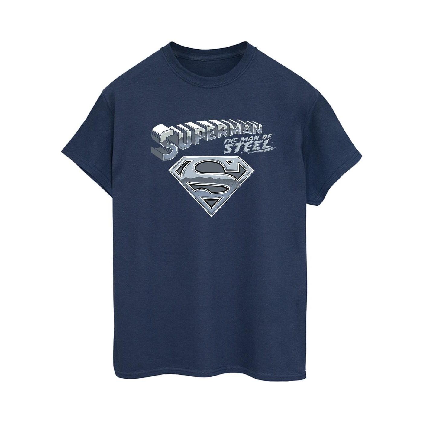 Image of Superman The Man Of Steel Tshirt Damen Marine M
