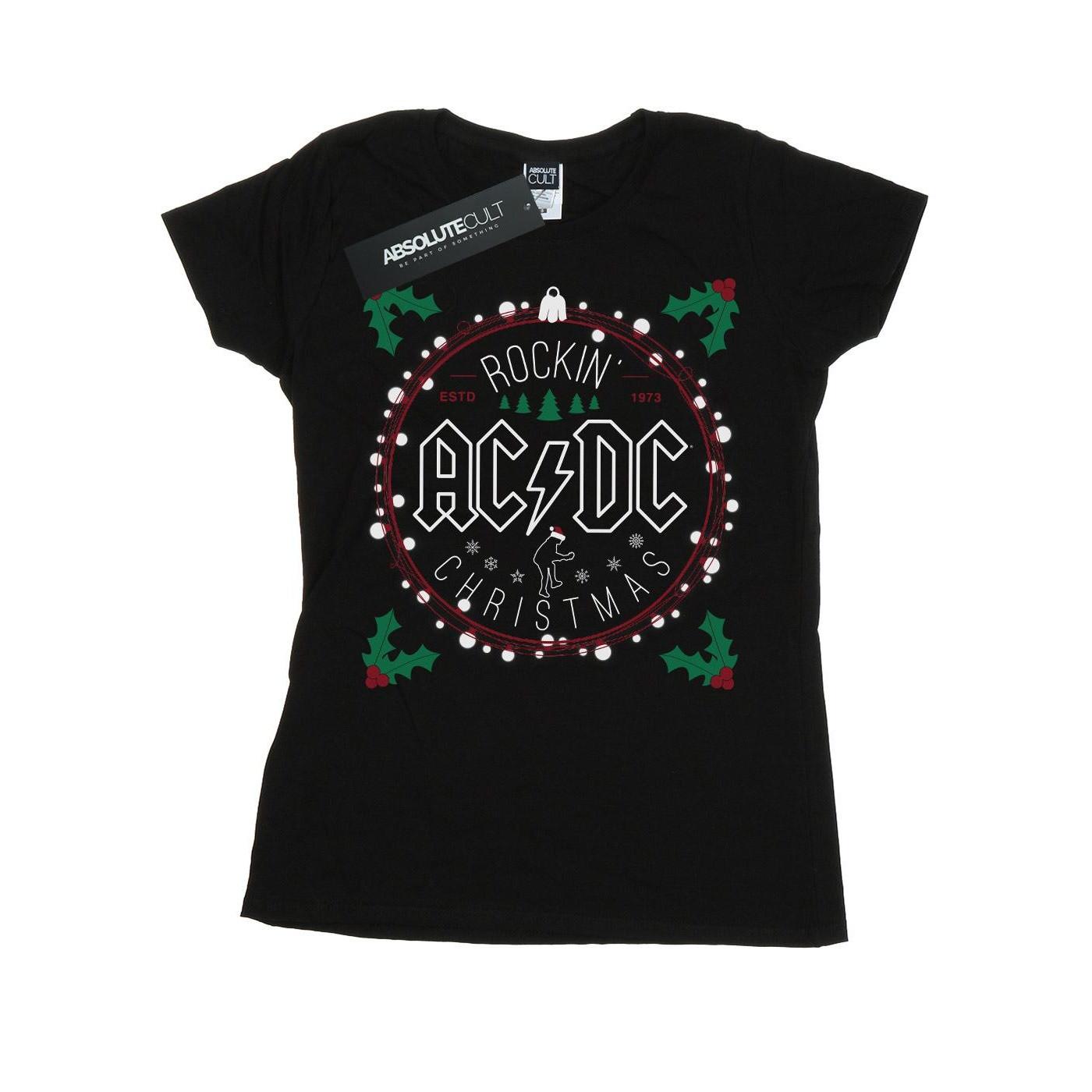 Image of Acdc Christmas Circle Tshirt Damen Schwarz XL