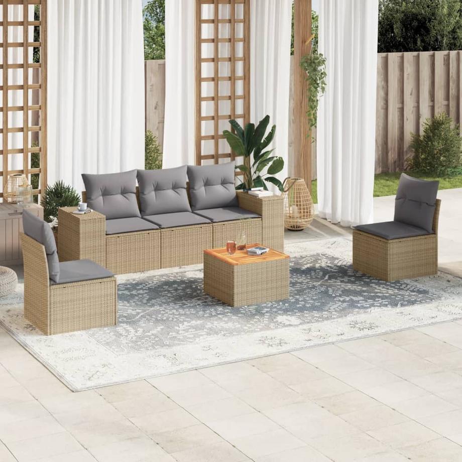 VidaXL Ensemble de canapés de jardin rotin synthétique  