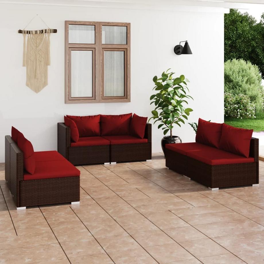 VidaXL set salotto da giardino Polirattan  