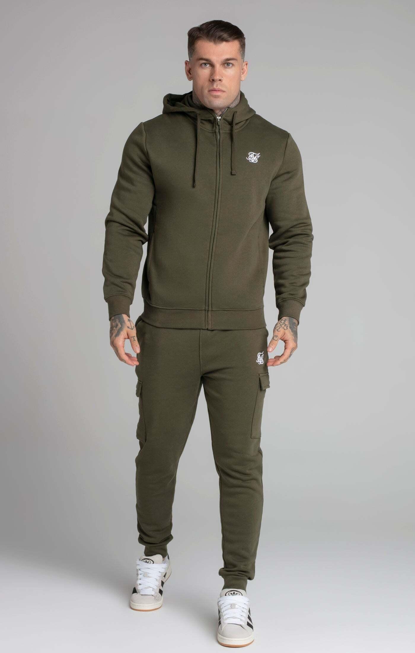 Sik Silk  Sweatpants Khaki Essential Cargo Jogger 