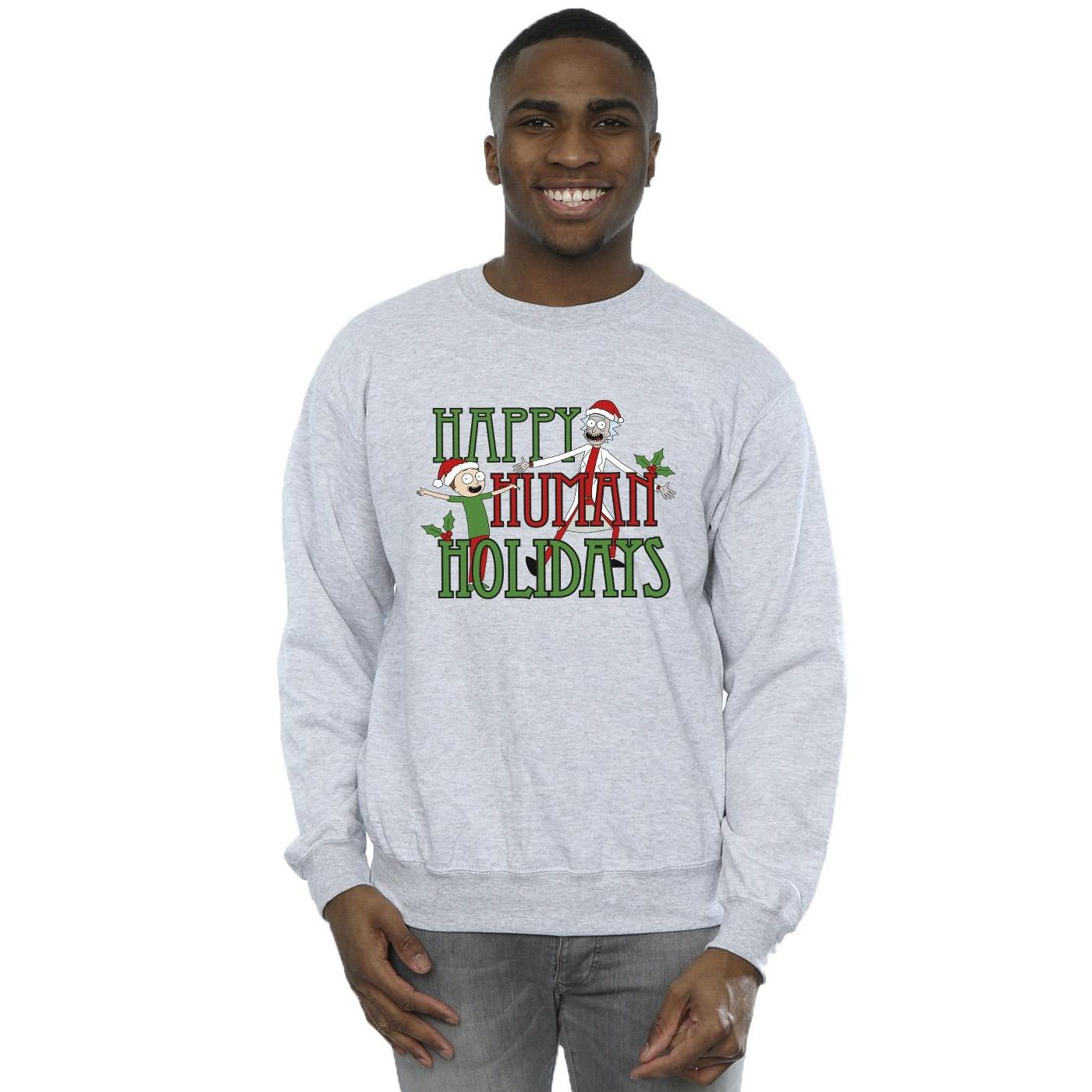 Rick And Morty  Happy Human Holidays Sweatshirt 