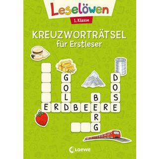 Leselöwen Kreuzworträtsel für Erstleser - 1. Klasse (Hellgrün) Loewe Erstlesebücher (Hrsg.); Loewe Lernen und Rätseln (Hrsg.); Merle, Katrin (Illustrationen) Gebundene Ausgabe 