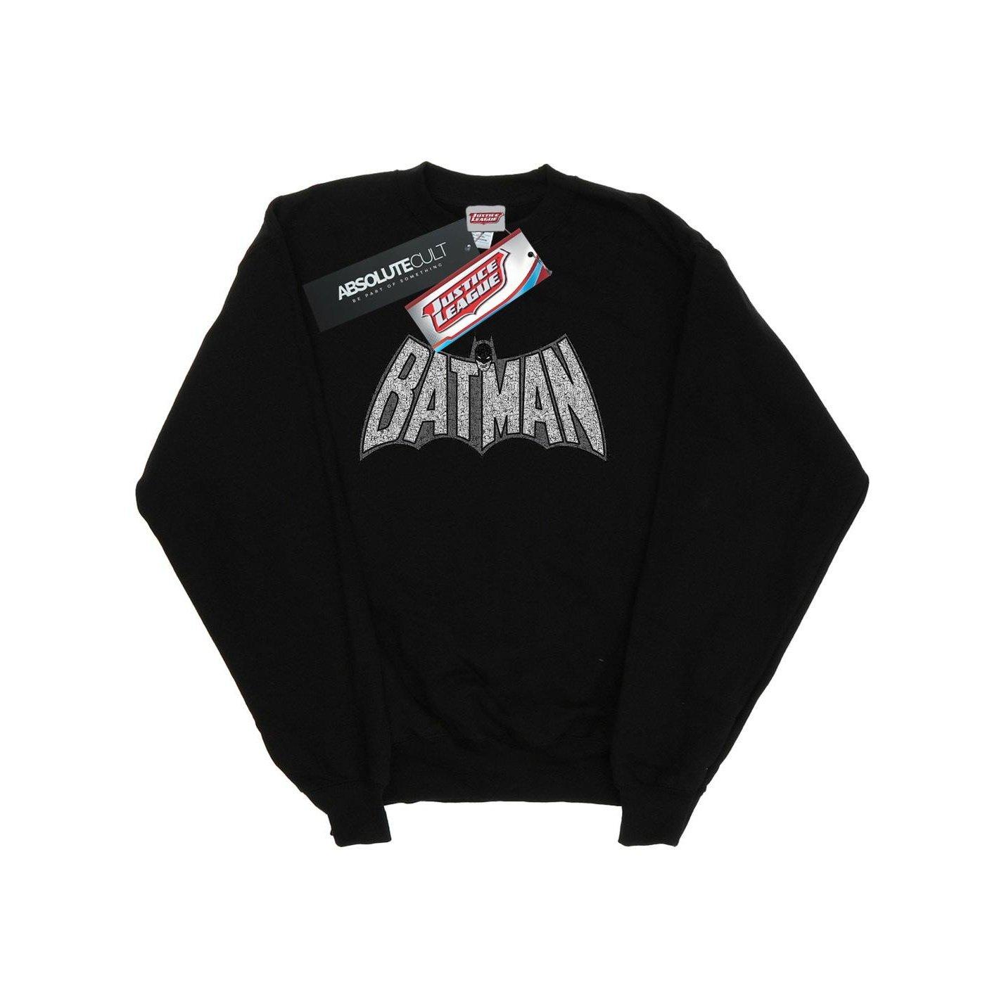 Image of Batman Retro Crackle Logo Sweatshirt Mädchen Schwarz 140/146