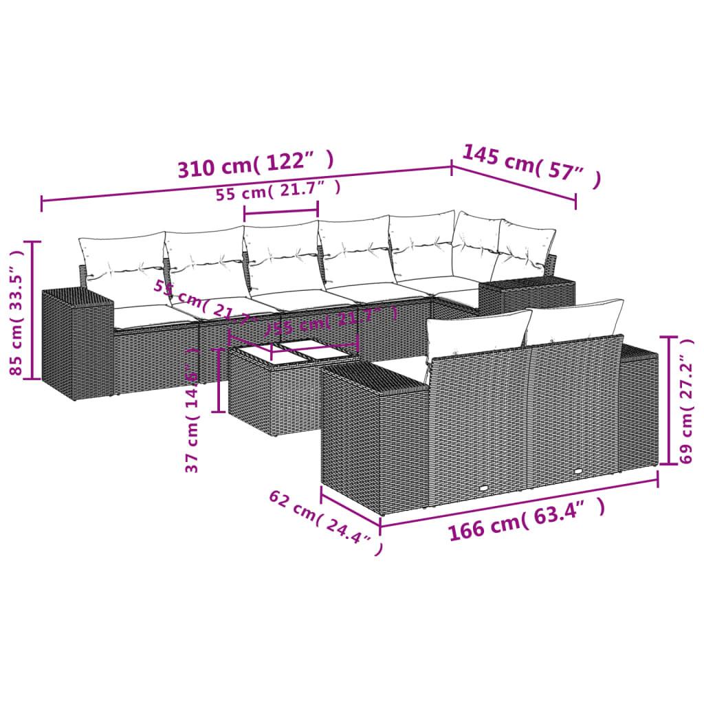 VidaXL Ensemble de canapés de jardin rotin synthétique  