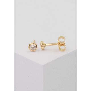 MUAU Schmuck  Clous d'oreilles solitaires monture or jaune 750 diamants 0,25ct. 5,5mm 