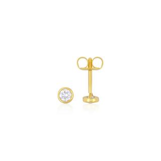 MUAU Schmuck  Clous d'oreilles solitaires monture or jaune 750 diamants 0,25ct. 5,5mm 