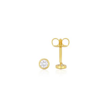 MUAU Schmuck  Clous d'oreilles solitaires monture or jaune 750 diamants 0,25ct. 5,5mm 