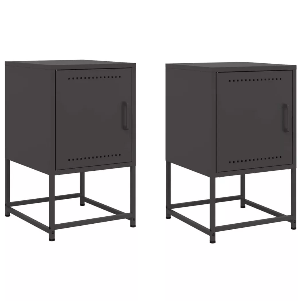 VidaXL - Armoire de chevet acier, One Size, Noir