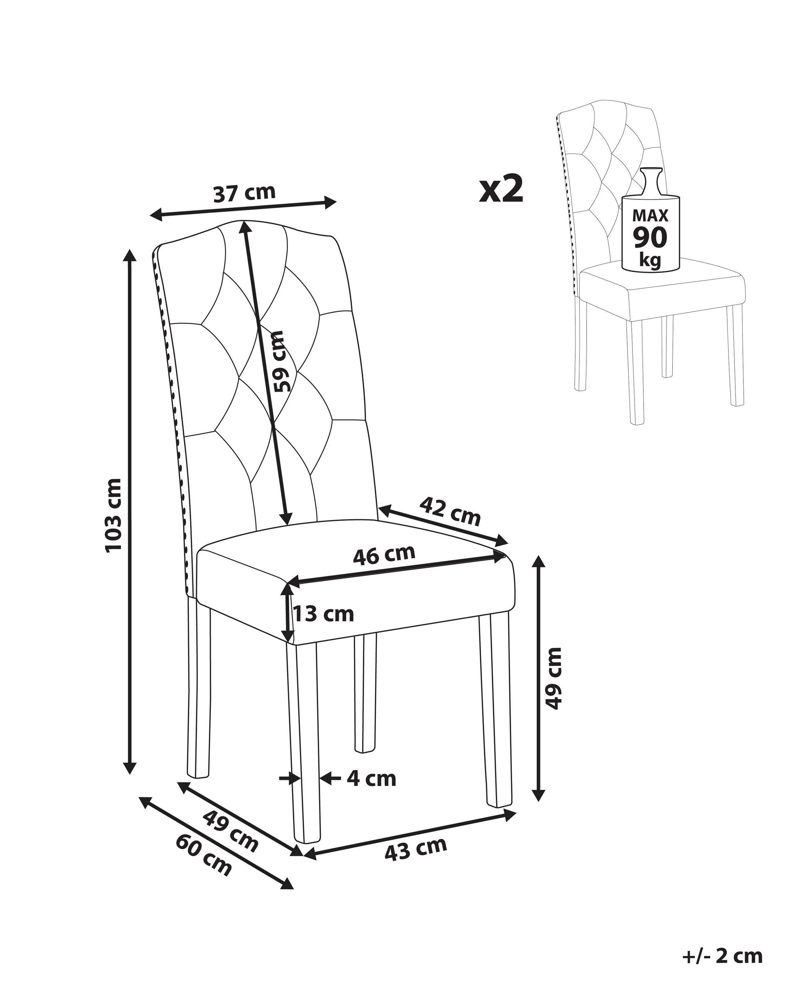 Beliani Chaise de salle à manger en Polyester Moderne SHIRLEY  