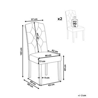 Beliani Chaise de salle à manger en Polyester Moderne SHIRLEY  