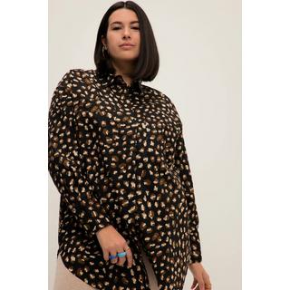 Studio Untold  Hemdbluse, oversized, Leo Print, Hemdkragen, Langarm 