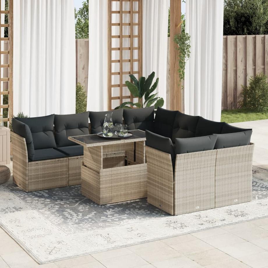 VidaXL set di divani da giardino Polirattan  