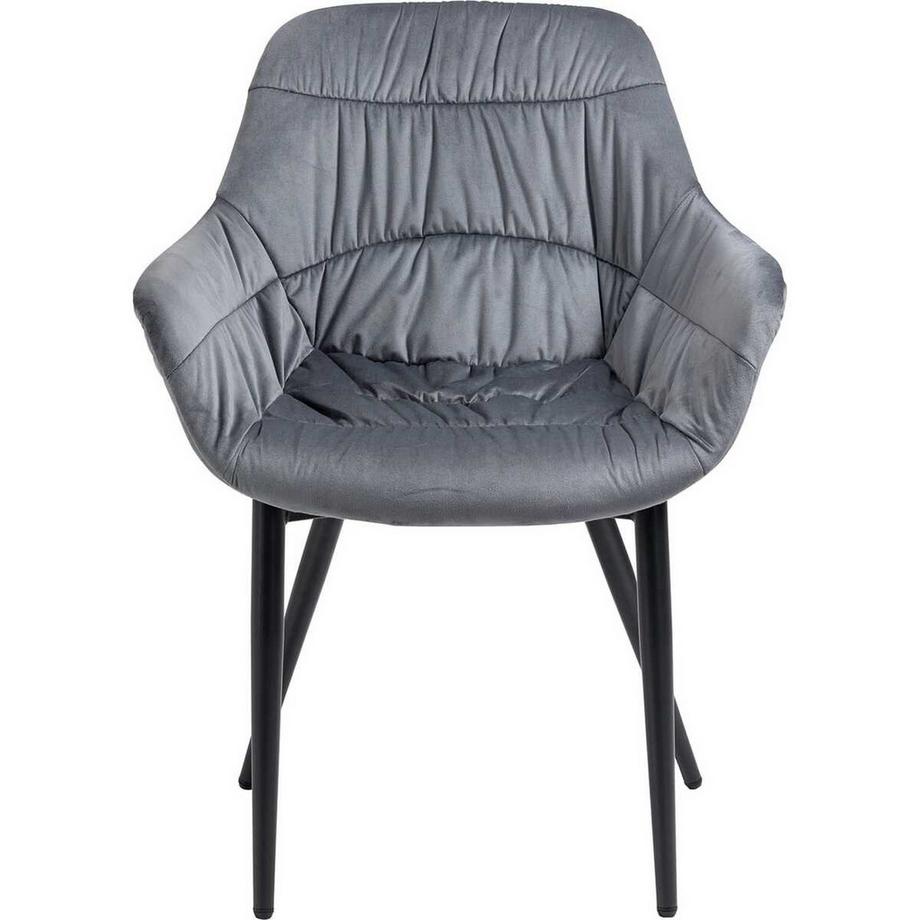 mutoni Poltrona in velluto argento  