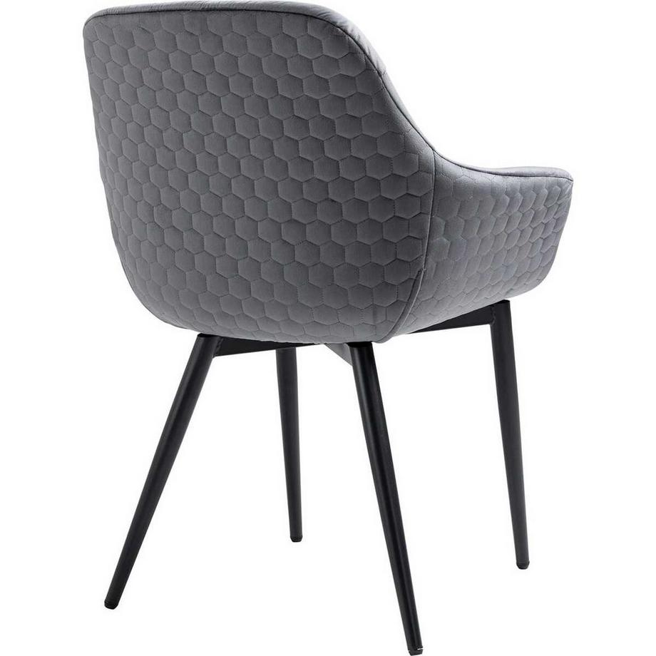 mutoni Poltrona in velluto argento  