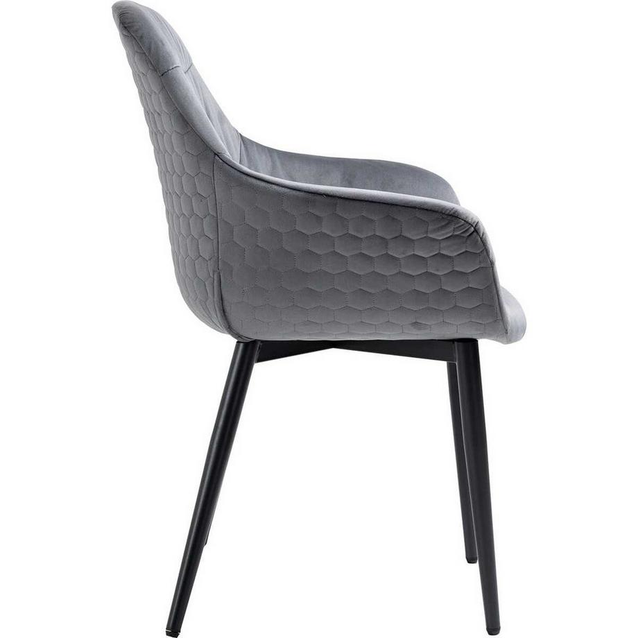 mutoni Poltrona in velluto argento  