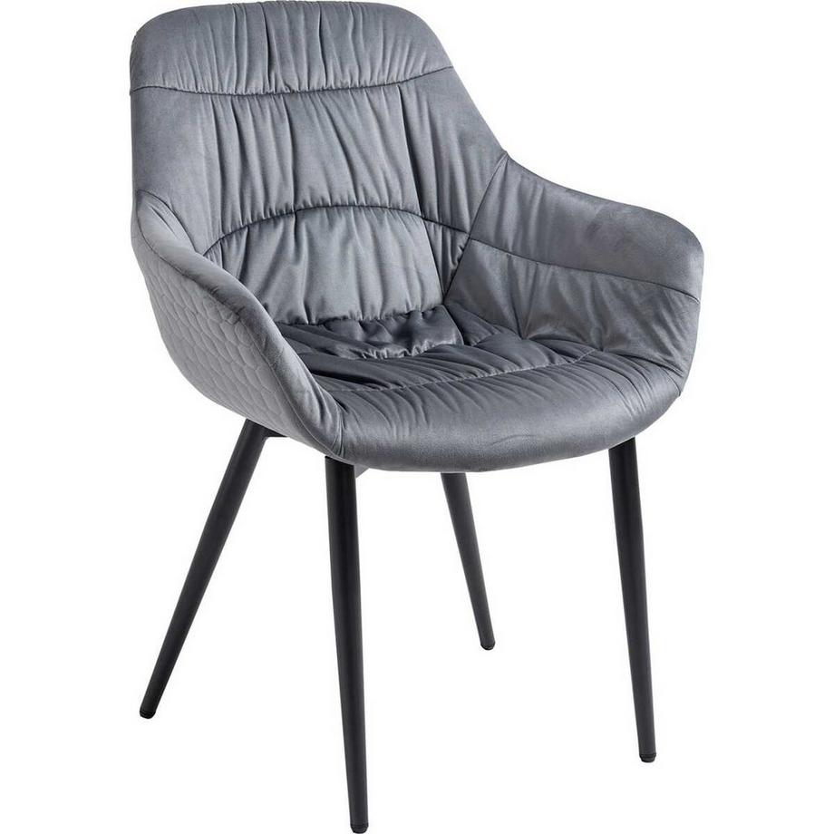 mutoni Poltrona in velluto argento  