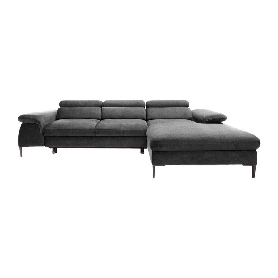 PASCAL MORABITO Ecksofa mit Schlaffunktion - Ecke rechts - Samt - Anthrazit - SEPINA von PASCAL MORABITO  