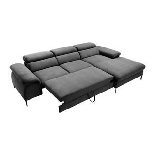 PASCAL MORABITO Ecksofa mit Schlaffunktion - Ecke rechts - Samt - Anthrazit - SEPINA von PASCAL MORABITO  