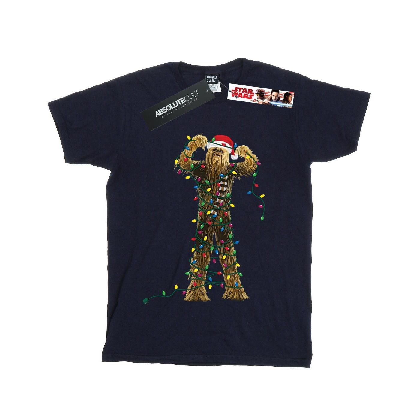 Image of Chewbacca Christmas Lights Tshirt Jungen Marine 140/146