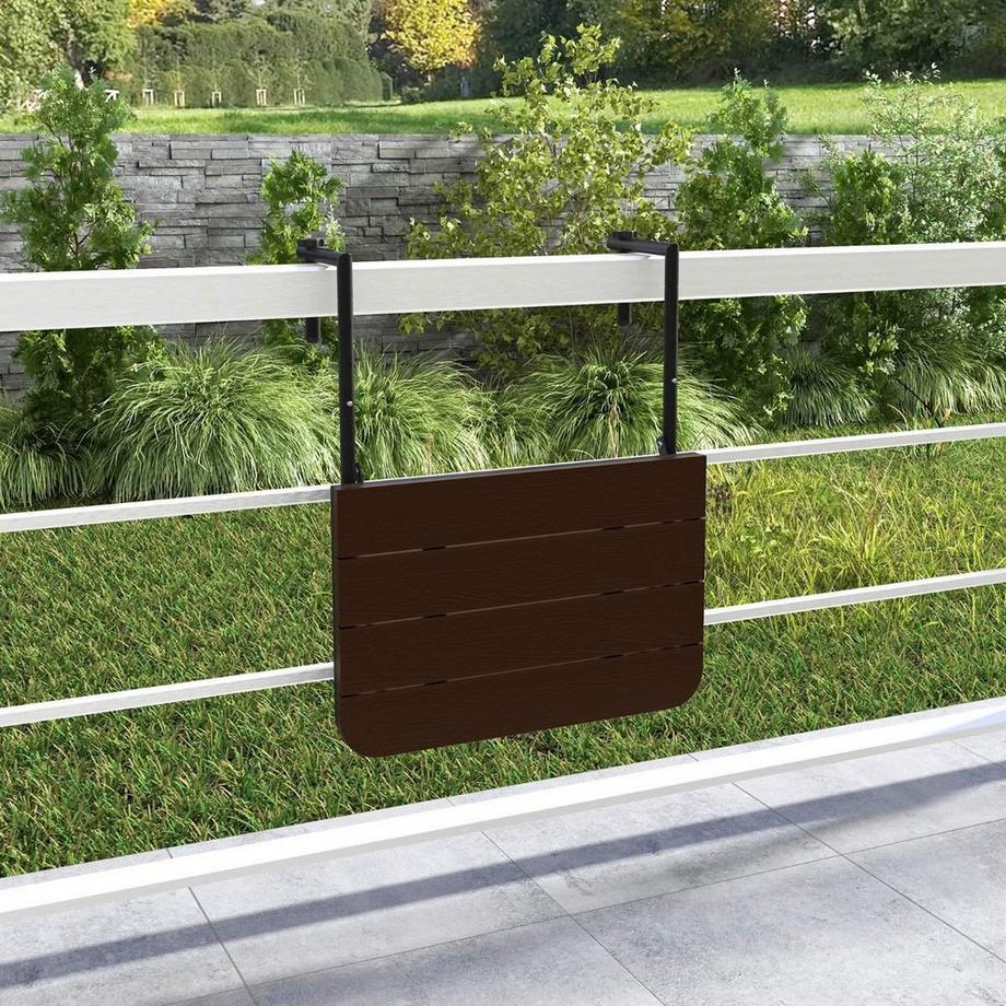 Northio Table de Balcon Suspendue Pliable avec Hauteur Réglable en HIPS  