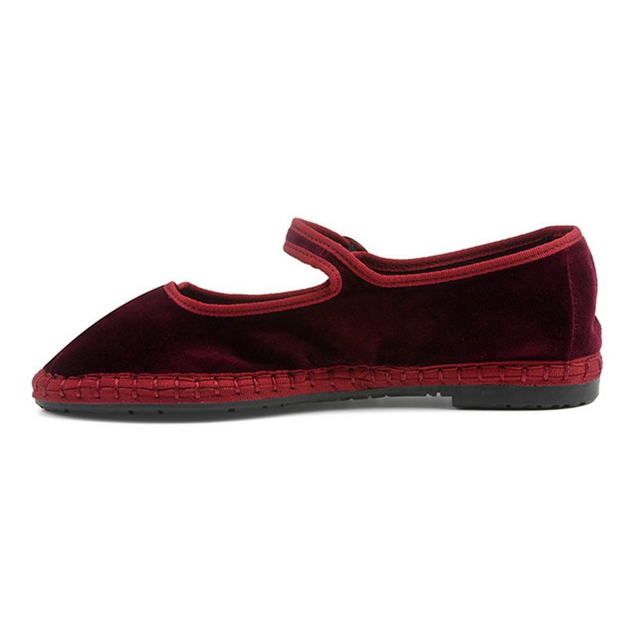 Flabelus Mary Jane Samt Ballerina Flats  