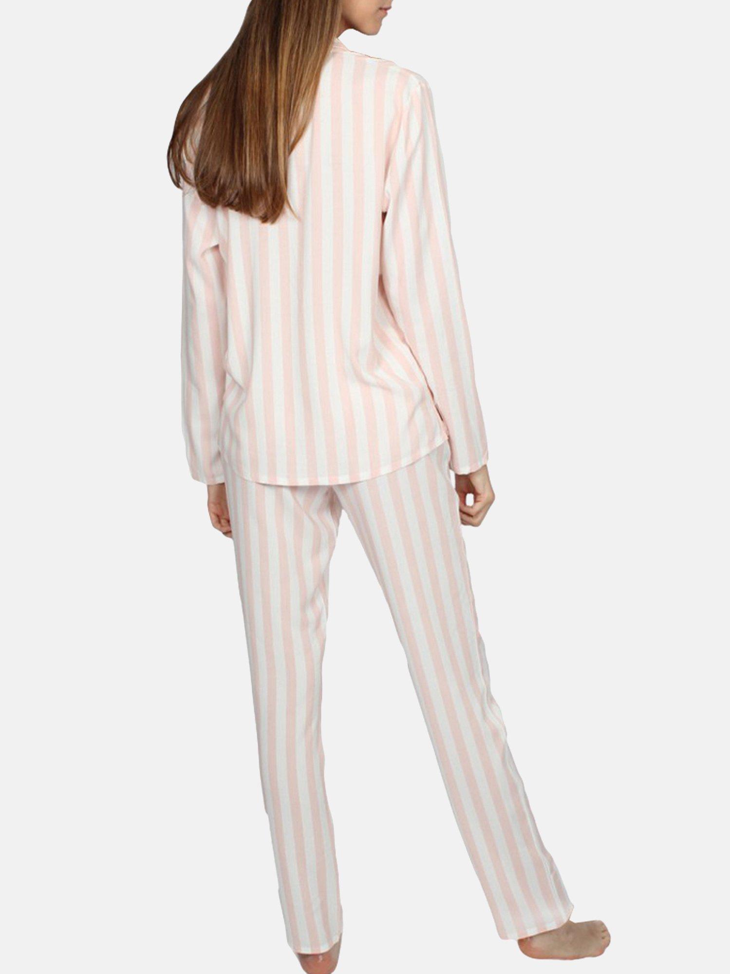 Admas  Tenue d'intérieur pyjama pantalon chemise Classic Stripes 