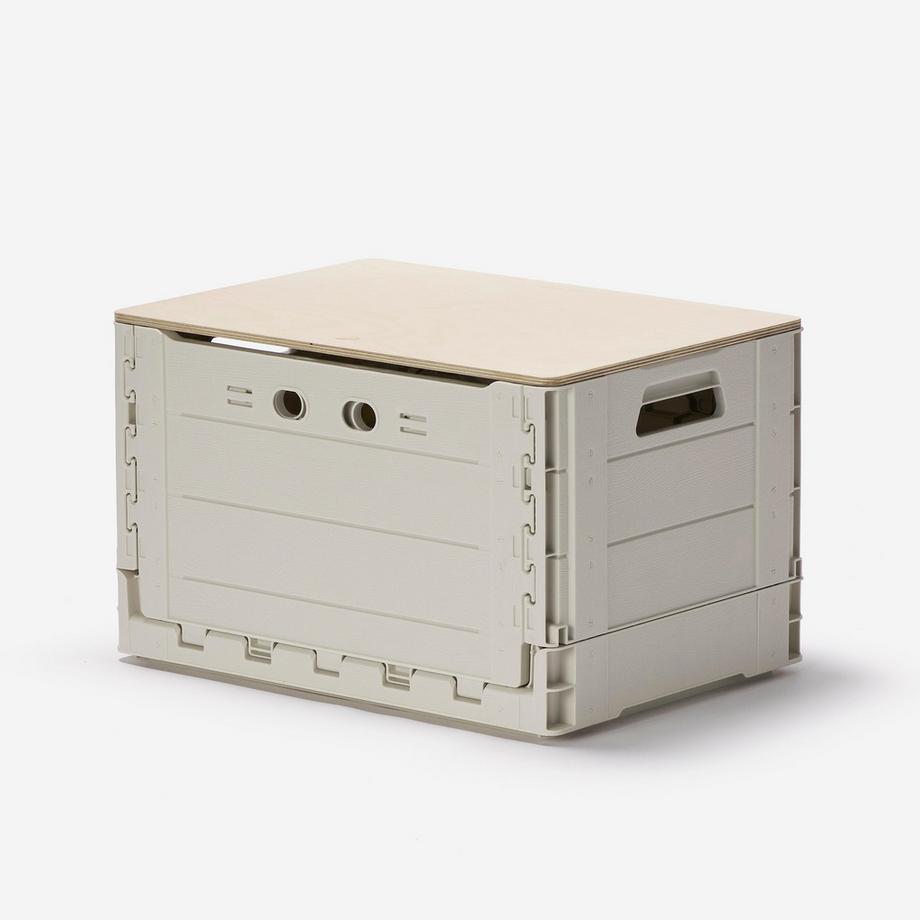 QUECHUA  Aufbewahrungsbox faltbar mit Holz-Tischplatte 49 l 