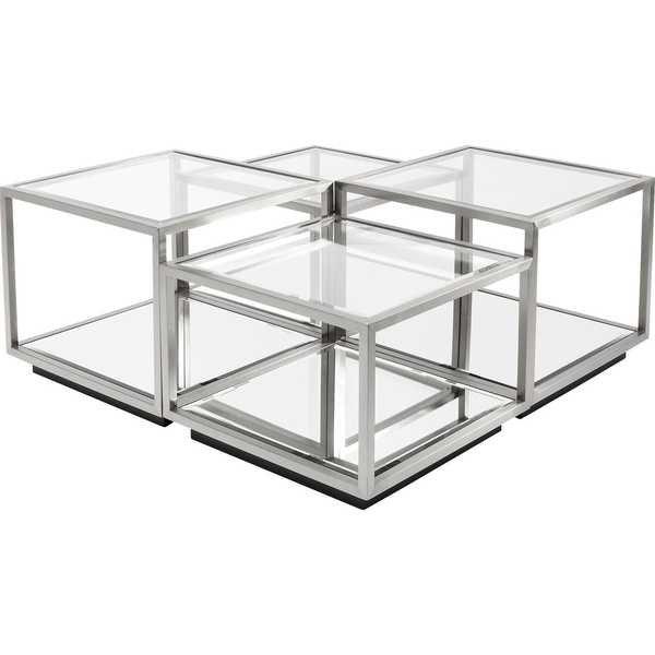 KARE Design Couchtisch Luigi silber (4er-Set)  