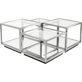 KARE Design Table basse Luigi argent (lot de 4)  