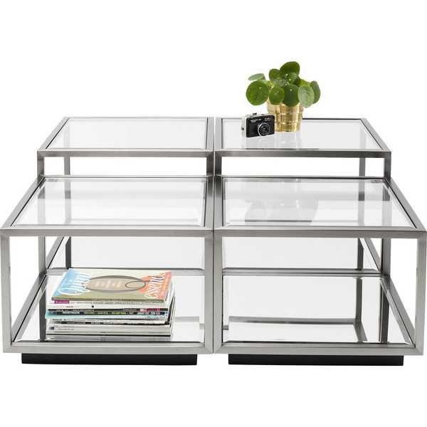 KARE Design Table basse Luigi argent (lot de 4)  