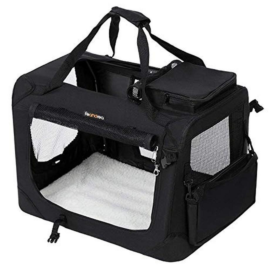 Pricenet  Sac de transport pliable XXL avec renfort métallique et fausse fourrure 