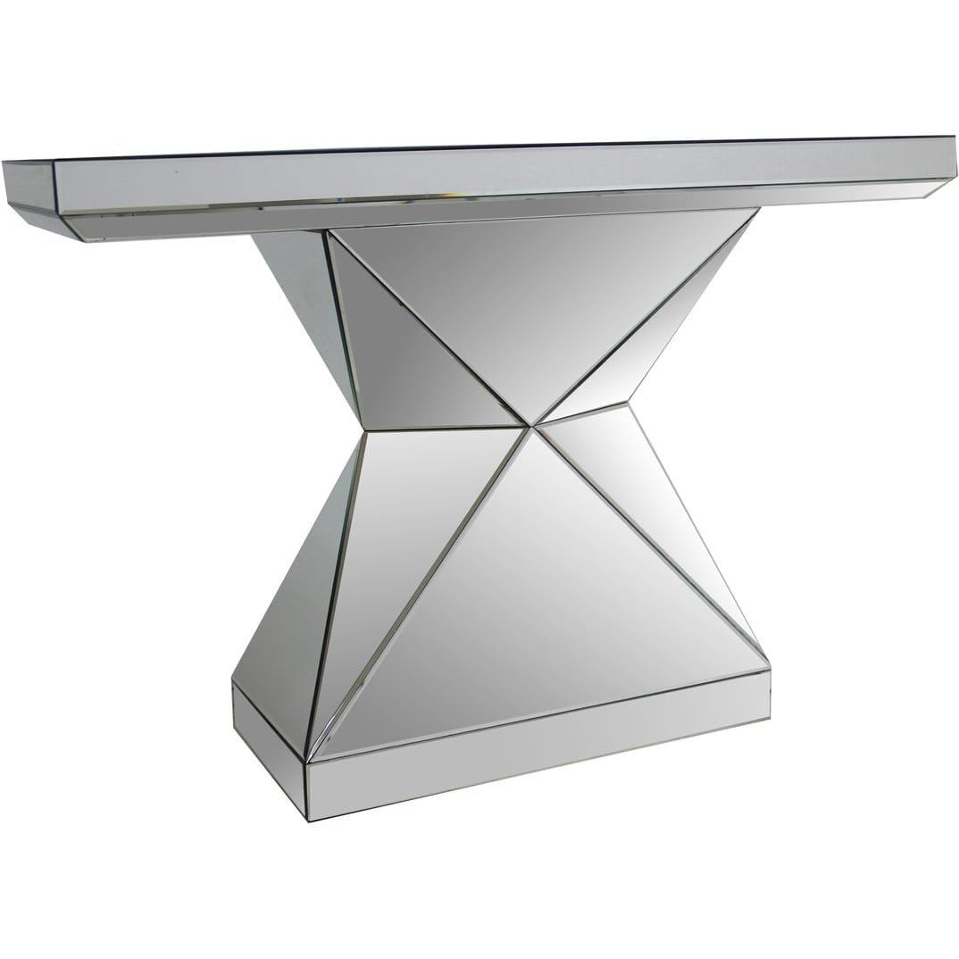 mutoni Table console miroir verre argent 120x36x81  