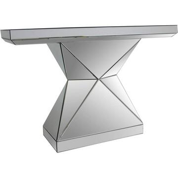 Table console miroir verre argent 120x36x81