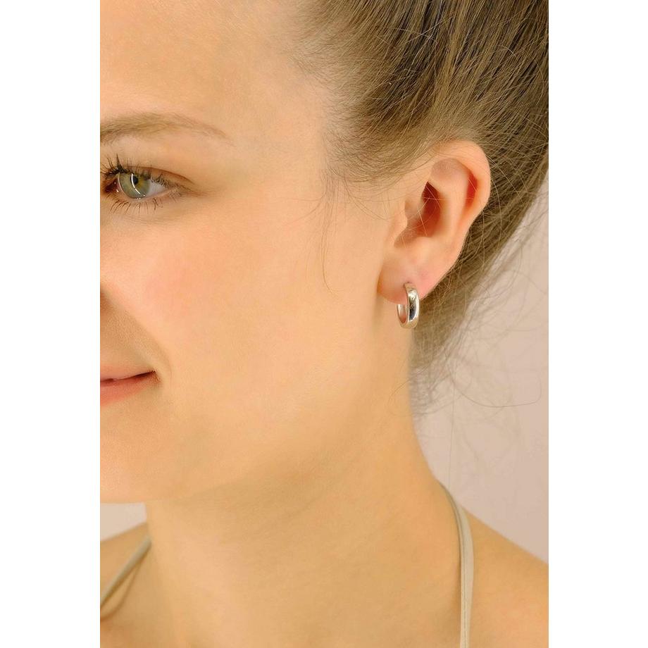 MUAU Schmuck  Creolen Weissgold 750 U-Profil Scharnier 15mm 