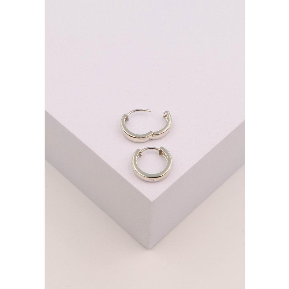 MUAU Schmuck  Creolen Weissgold 750 U-Profil Scharnier 15mm 