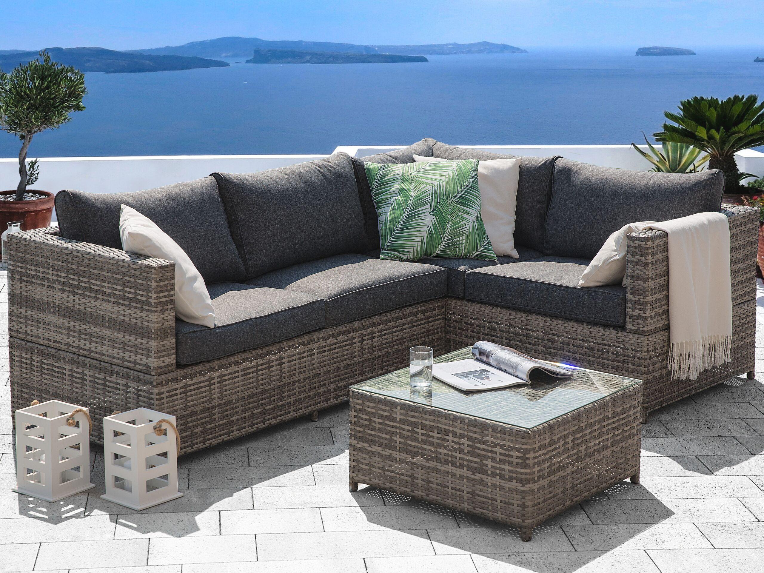 Beliani Set lounge pour jardin en Polyrotin Moderne AVOLA  