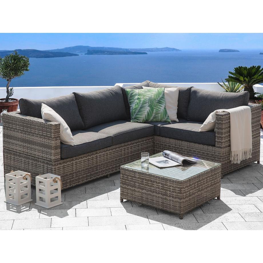 Beliani Set lounge pour jardin en Polyrotin Traditionnel AVOLA  