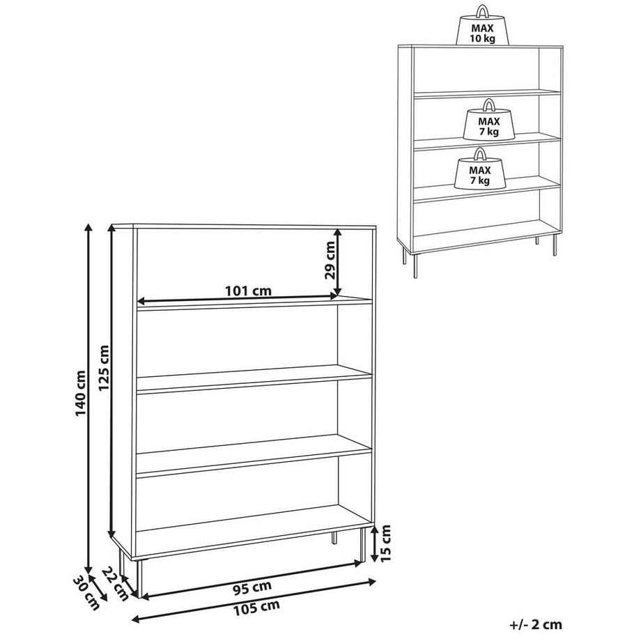 Beliani Libreria a 4 ripiani en Pannello di fibre (LDF) Minimalista NANTON  
